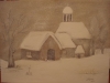 Peisaj de iarna cu biserica